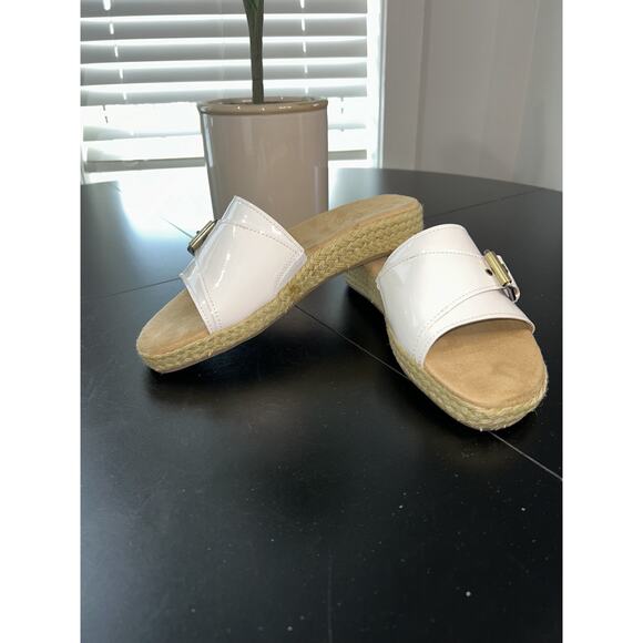 Aerosoles Homecoming White Patent Leather Women Sandals Size 10.5 New in Box - Picture 3 of 6